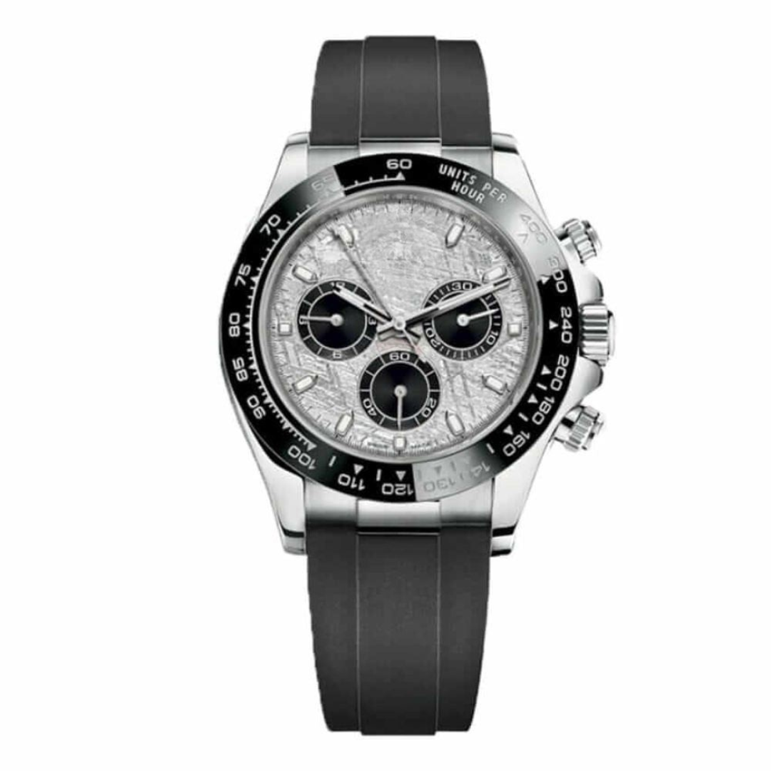Chronograph 40 – Meteorite Dial | Steel Case & Black Strap